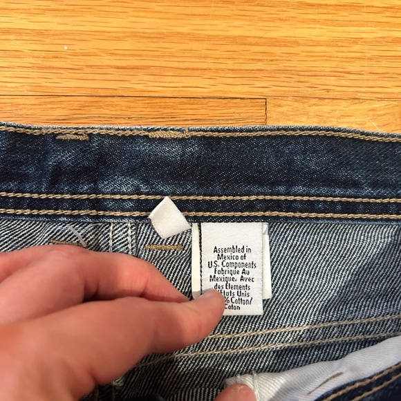 Vintage 90s Y2K Calvin Klein CK Dark Wash Denim Wide-Leg Jeans Size 20 - Picture 3 of 7